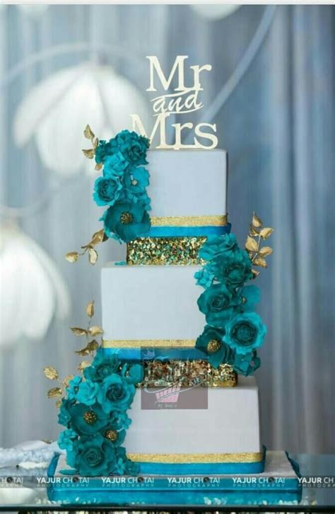 Shades Of Turquoise Turquoise Wedding Cake Turquoise Wedding Theme