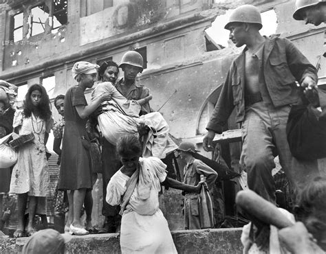 Filipino Women Rescued By American Soldiers Intramuros Manila Philippines March 1945