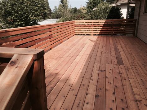 Cedar Deck With Horizontal Railing Deck Masters Llc