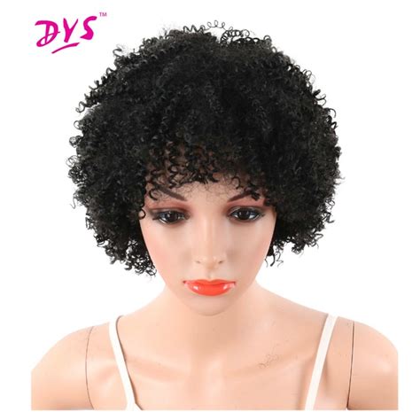 Deyngs Pixie Cut Short Afro Kinky Curly Synthetic Wigs With Bnags