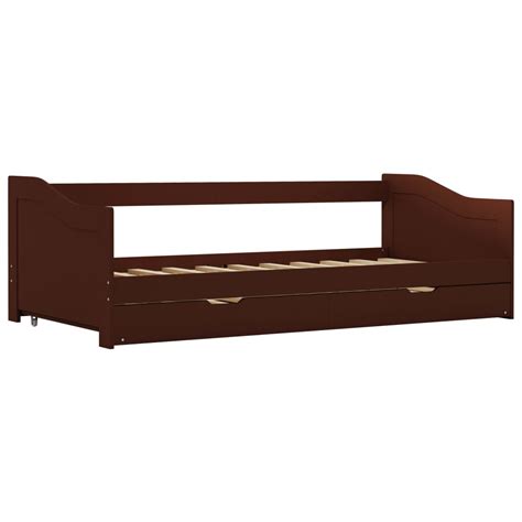 Pull Out Sofa Bed Frame Dark Brown Pinewood 90×200 Cm Home And Garden