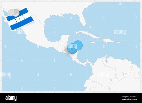 Mapa De Honduras Con Un Pin Azul Bandera Fijada De Honduras Ilustraci N Vectorial Imagen