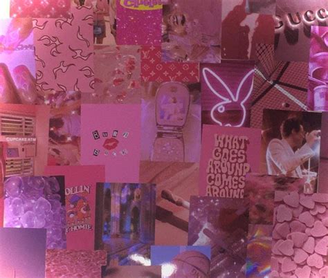 Y2k Wall Collage Baddie Pink Aesthetic Etsy