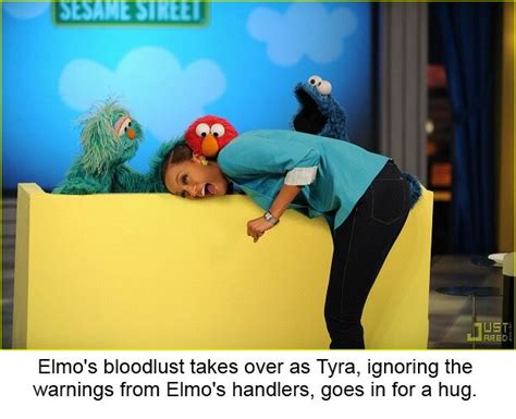Elmo Eats Tyra Banks Bertstrips Know Your Meme