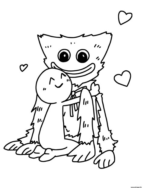 Coloriage Huggy Wuggy Love Dessin Huggy Wuggy à Imprimer