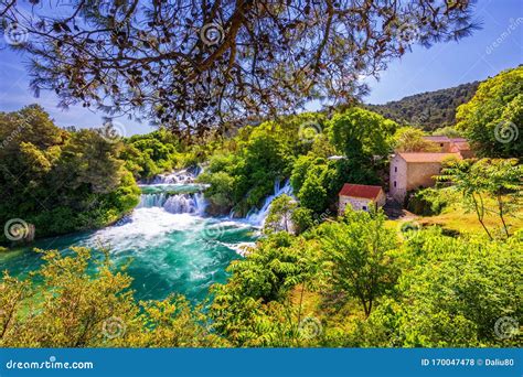Waterfalls Krka National Park Dalmatia Croatia View Of Krka