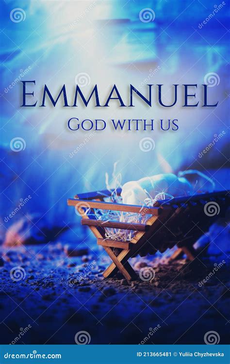 Wooden Manger and Star of Bethlehem in Cave, Nativity Scene Background