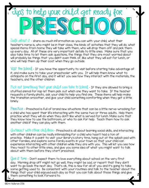 Tips For Parents With Children Starting Preschool Preschool Set Up