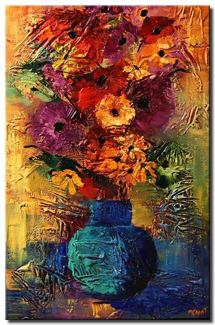 Painting For Sale Colorful Textured Painting Vase With