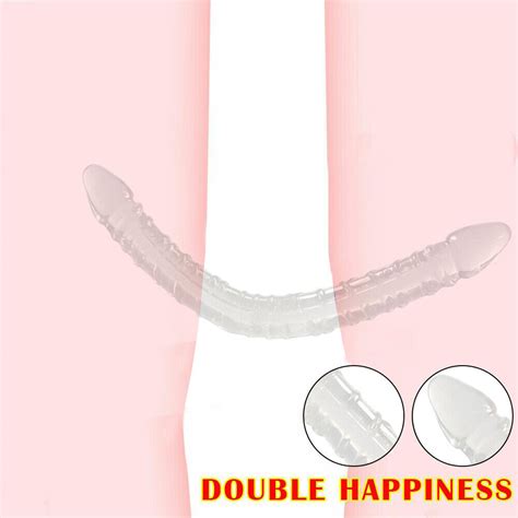 Double End Dildo Sided Headed Penetration Dong G Spot Massager Women Toys Clear Ebay