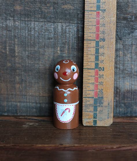 Gingerbread Girl Peg Doll The Weed Patch