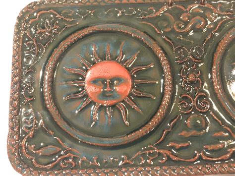 Large Celestial Moon And Sun Wall Tile Etsy