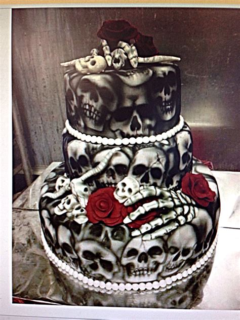 Skull Wedding Cake Pastel De Calavera Pasteles Modernos De