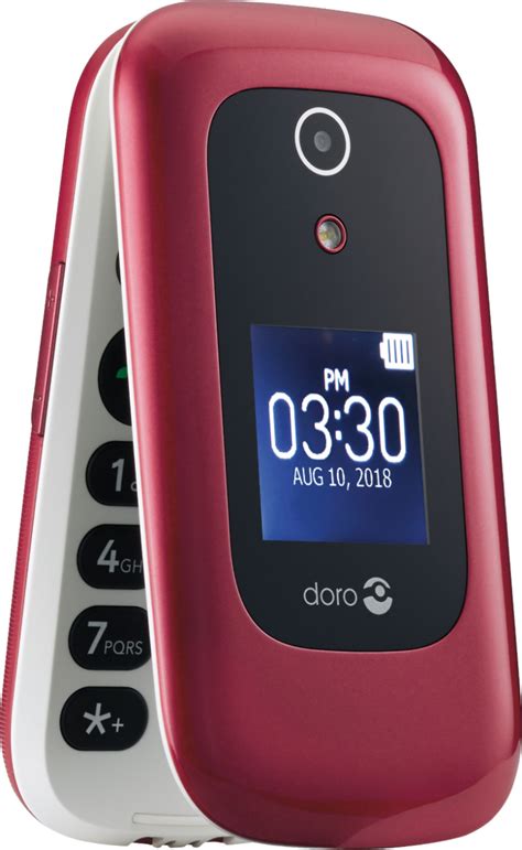 Best Buy Doro 7050 With 512mb Memory Cell Phone Whiteburgundy