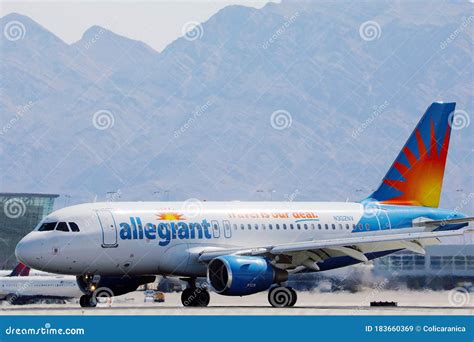 Allegiant Air Airplane At Terminal Las Vegas Airport Las Editorial