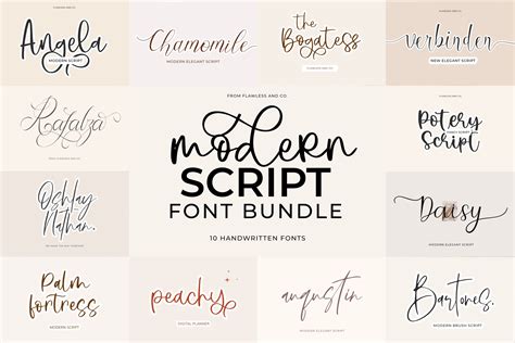 Modern Script Font Bundle Creative Market