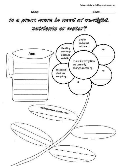 These science worksheets consider properties of sound and light, including shade structures. Scientific investigation worksheets The needs of a plant ...