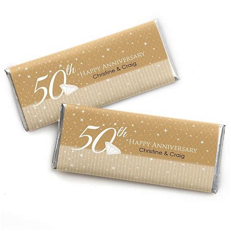 50th Anniversary Personalized Candy Bar Wrappers Wedding Anniversary