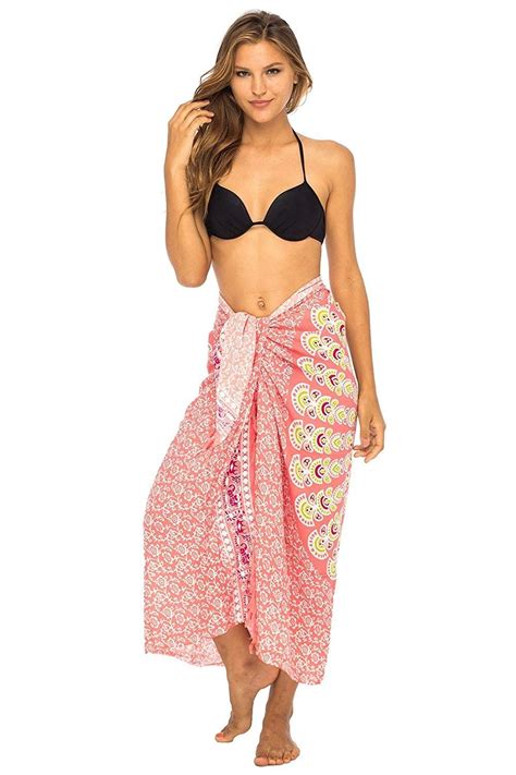 Back From Bali Womens Sarong Beach Swimsuit Bikini Cover Up Wrap Peacock And Clip Wrap Skirt