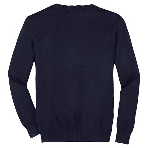 Port Authority Mens Navy Value V Neck Cardigan Sweater With Pockets