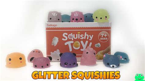 Satkago Squishy Toys 2nd Generation Glitter Animals Mochi Squishy