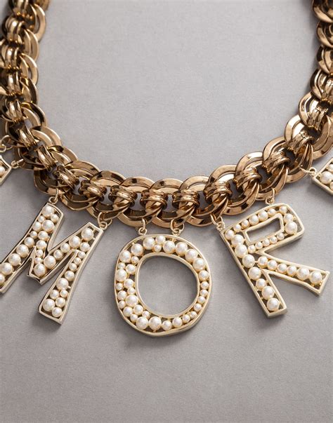 Dolce And Gabbana Amore Necklace In Metallic Lyst