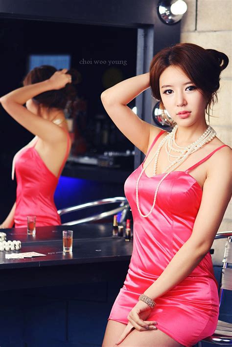Yoon Joo Ha Sexy In Pink Dress Korean Models Photos Gallery