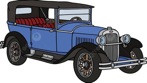 Vintage Blue Car Automobile Classic Canvas Vector Automobile Classic