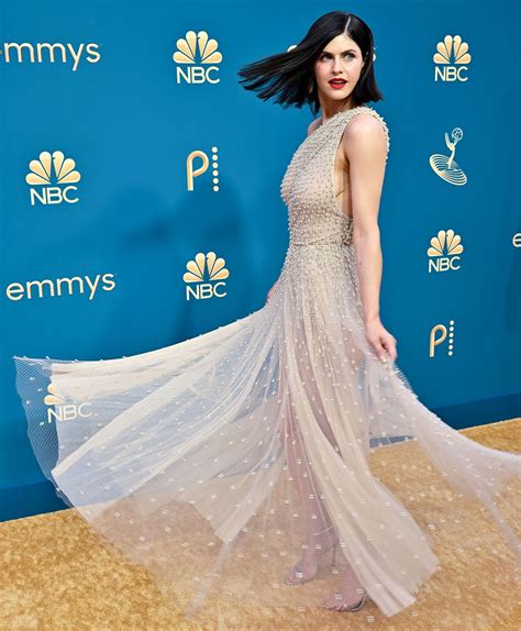 Alexandra Daddario Flaunts Her Braless Tits In A See Through Dress At Emmy 2022 21 Photos