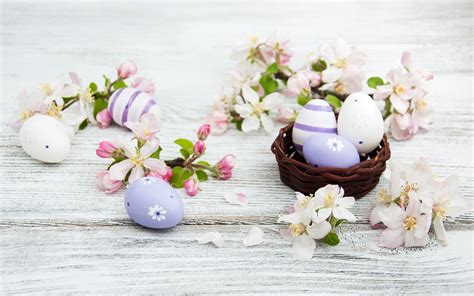Download Wallpapers Easter Eggs Spring Background White Wooden