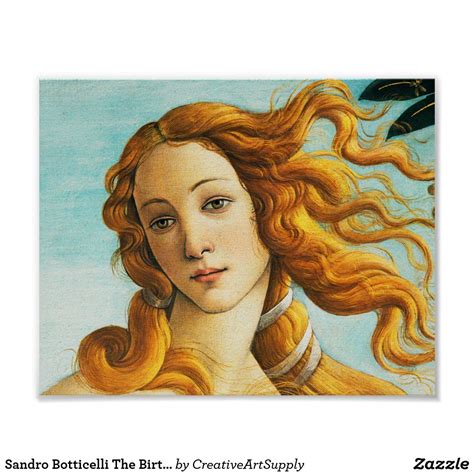 Sandro Botticelli The Birth Of Venus Face Detail Poster Zazzle