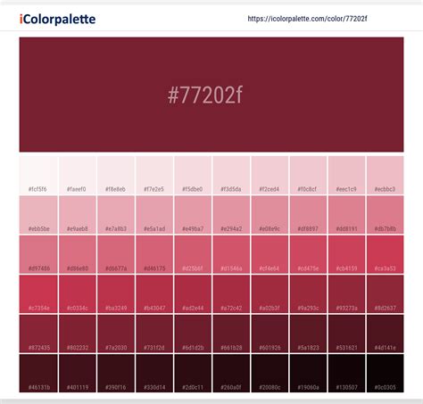 Pantone 19 1652 Tcx Rhubarb Color Hex Color Code 77202f Information