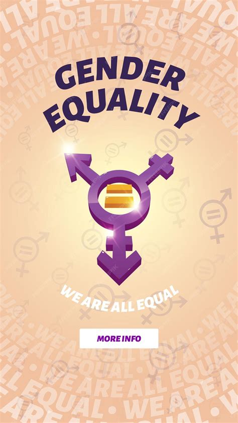 Free Vector Gender Equality Poster With Symbol Of Male And Female Equal Vector Banner Of Sex