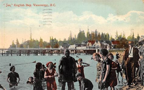 Postcard Joe Fortes At English Bay C1910 Vancouver Lifeguard