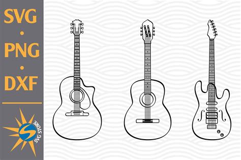 Guitar Svg Png Dxf Digital Files Include 758079 Cut Files