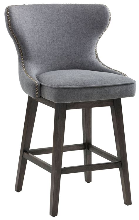 Ariana Dark Grey Fabric Swivel Counter Stool from Sunpan | Coleman