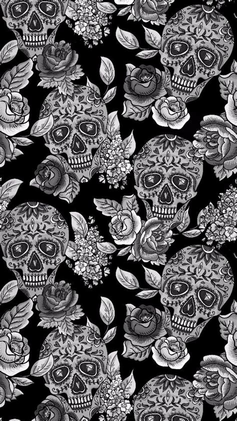 Sugar Skull Wallpaper Pearl Wallpaper Pretty Phone Wallpaper Cover