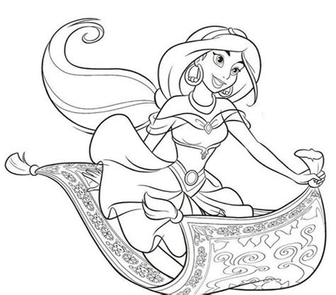 Disney Princess Jasmine And Aladdin Coloring Pages
