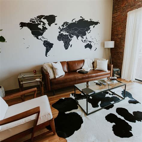 World Map Silhouette Wborders Vinyl Wall Decal Conquest Maps Llc