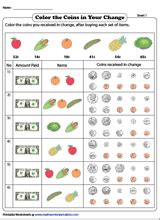 Making change canadian money worksheet