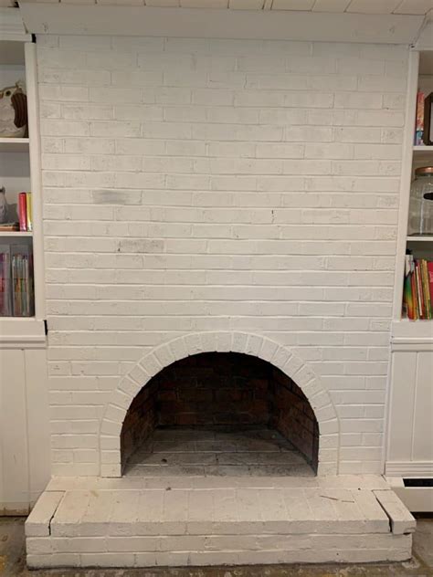 It takes up the entire length of after the floors, i decided to just dive in. How to distress a painted brick fireplace - Our Re ...