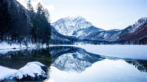 Download Wallpaper 3840x2160 Mountains Snow Lake