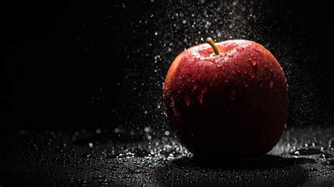 Red Apple With Water Drops Uhd 4k Wallpaper Pixelz
