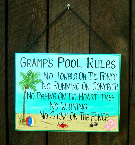 Custom Large Personalized Swimming Pool Rules Sign With Your