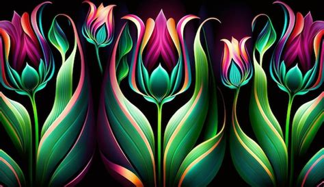 Premium Ai Image A Colorful Tulips With The Word Tulips On The Bottom