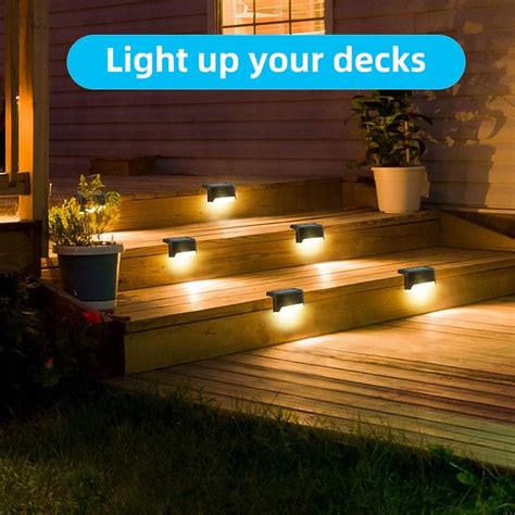 1 12pack Solar Powered Led Deck Light Outdoor Path Garden Stairs Step