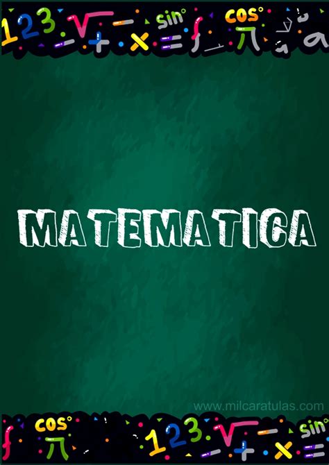 Portadas Para Cuadernos De Matemática 【2023