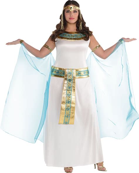 Women S Cleopatra White Dress With Cape And Headband Halloween Costume Plus Size Party City