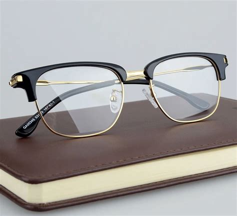 Man Myopia Eyeglasses Frame Men Semi Rimless Eyewear Male High End