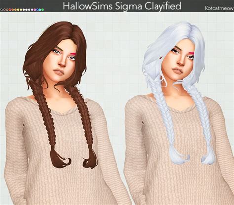 Kot Cat Hallowsims Sigma Hair Clayified Sims 4 Hairs Sims 4 Sims